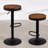 Swivel Wood Seat Bar Stools Adjustable-Height Backless Counter Stool With Metal Frame-1092168744
