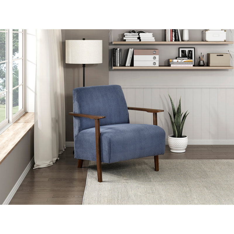 Chaise d'appoint en velours côtelé 1Pc, Bleu