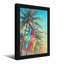 Plantes et fleurs, palmiers, drapeaux colorés, ciel tropical-1930900548-1930900544-1930900545