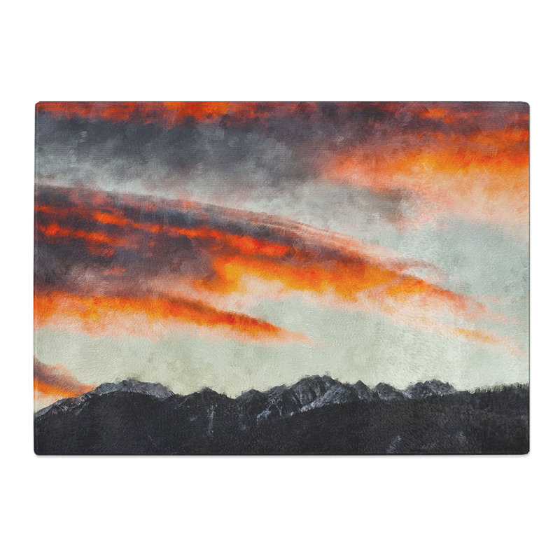 Tempered Glass Covered with Clouds Chopping Board, 28.5 cm x 39 cm
