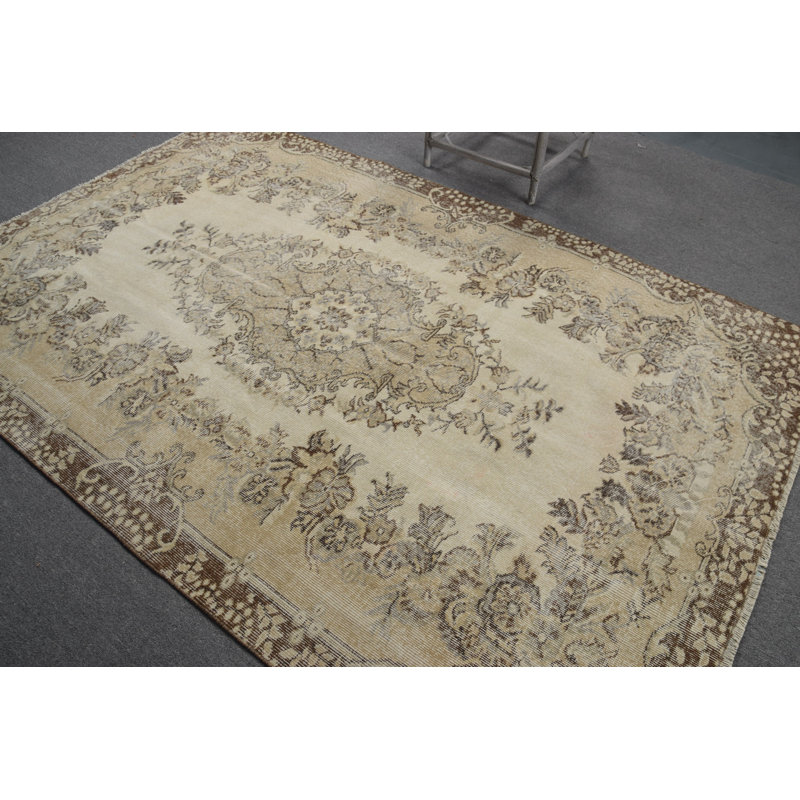 Tapis turc beige rétro pour l'intérieur et l'extérieur parfait pour la maison et le bureau