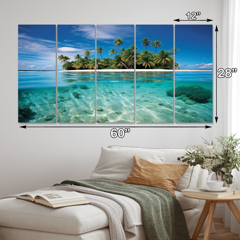 «Beach Photo Tropical Escape V» sur toile, reproduction de 5 pièces