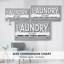 «Laundry Sign Wash» - Toile tendue avec châssis encadré - Prêt à accrocher-830254355-830254445