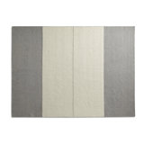 Light Between Wool Striped Area Rug in Slate/Ivory