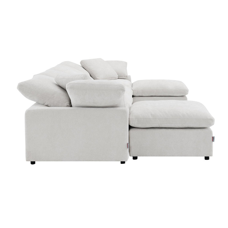 Linen 6Pcs Modular Sectional w/Ottoman