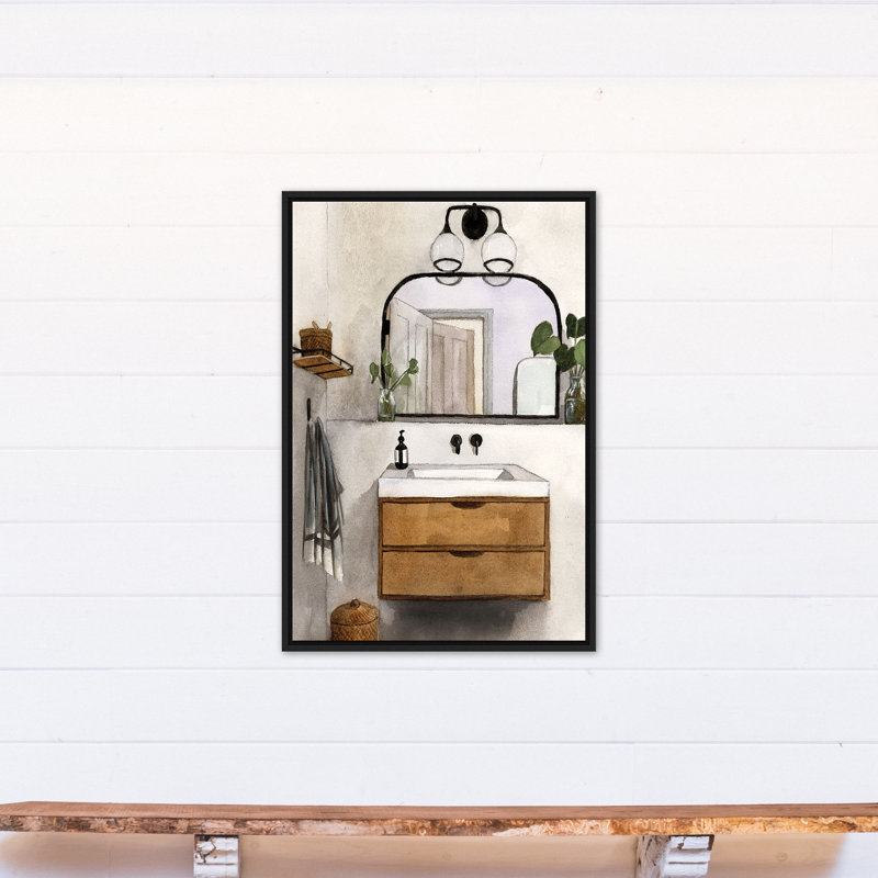 Modern Bathroom, reproduction d'art sur toile, H 37,75 po x l 25,75 po x P 1,75 po