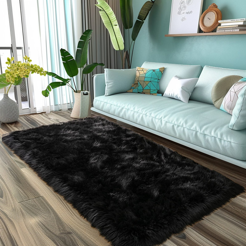Faux Sheepskin Indoor Rug, Rectangle 4' x 6'