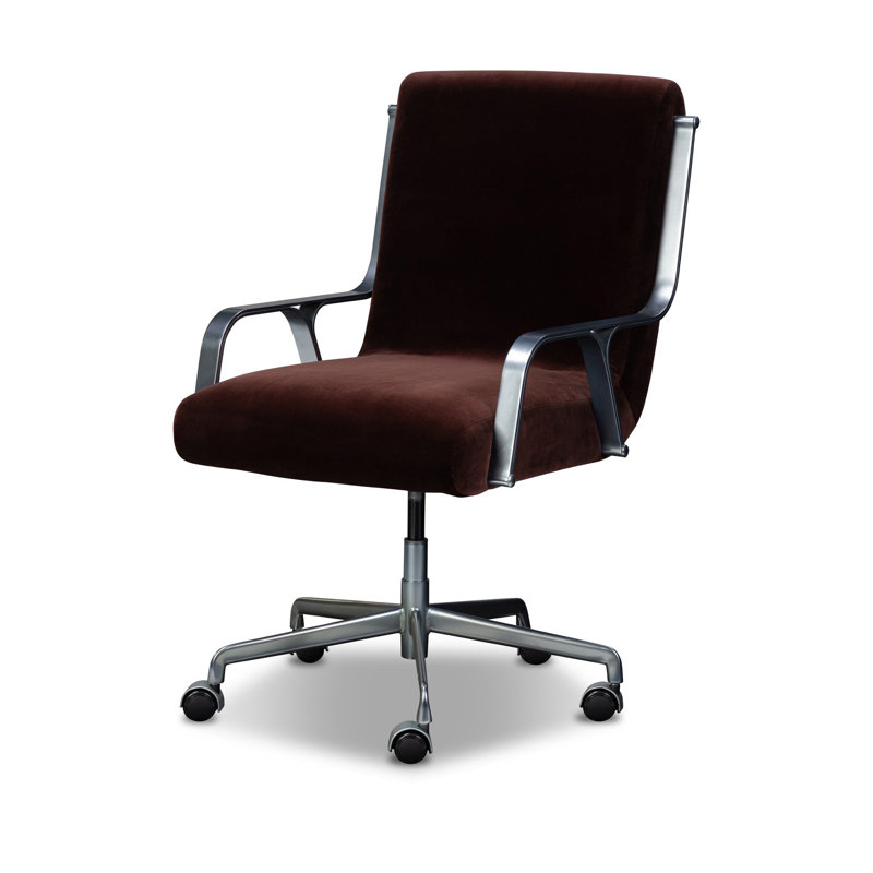 Lou Desk Chair-Altair Mushroom, Surrey Plum