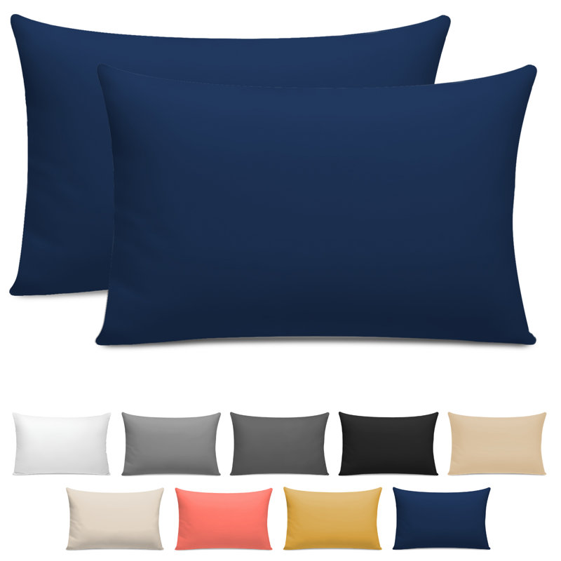 100% Cotton Flatweave Pillowcase Case Pack, Navy
