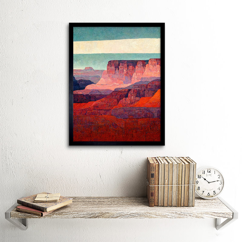 Abstract Grand Canyon Arizona Landscape 1 Piece Single Picture Frame Wall Art