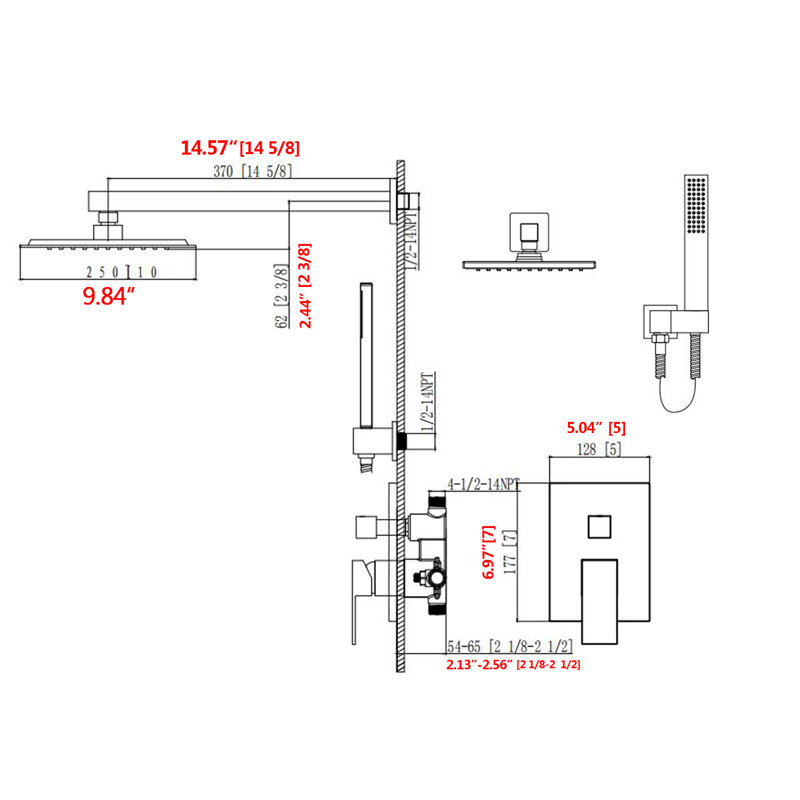 All-In-One Kit with Rough in-Valve, Brushed Nickel
