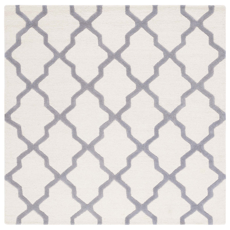 Tapis en laine touffeté à la main Cannen, Ivoire / Argent, Rectangle 12 pi x 18 pi