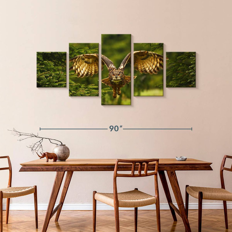 Flying Eurasian Owl, 42" H x 92" W