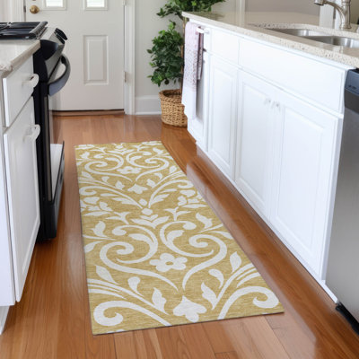 Premium Machine Washable Prisco Gold Rug