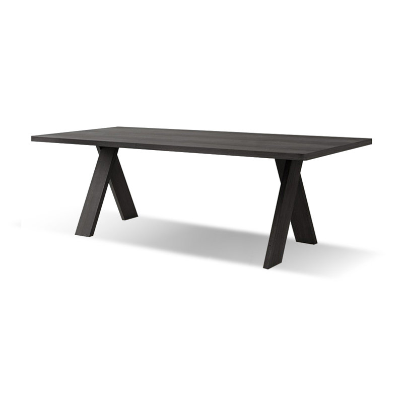 Table de salle à manger rectangulaire, H 29,53 po x L 78,74 po x l 35,43 po, Noir, noir, noir, noir