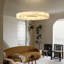 Lustre rond moderne en albâtre de 30 po pour salon Dia