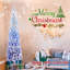 Arbre de Noël 7 pi avec 300 lumières DEL chaudes, 725 pointes, branches articulées, conception mince et support en métal - arbre pré-éclairé étroit pour la décoration des fêtes-118095004