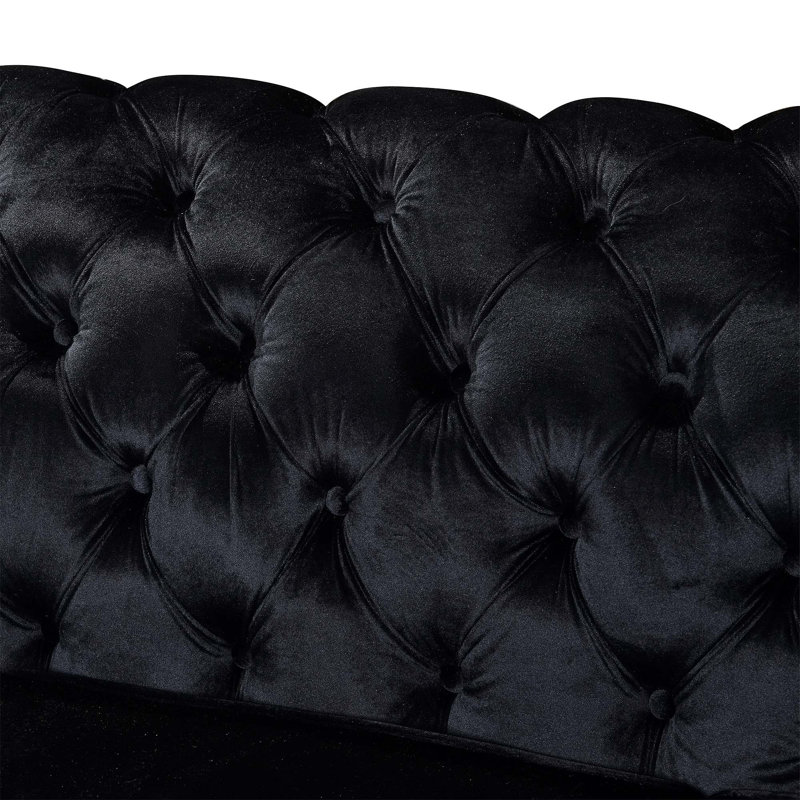 Ensemble de canapé capitonné luxueux pour le salon, rehaussant l'ambiance de la maison, Noir