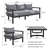 Rajina Wood 3 - Person Patio Conversation Set with Cushions-486958657