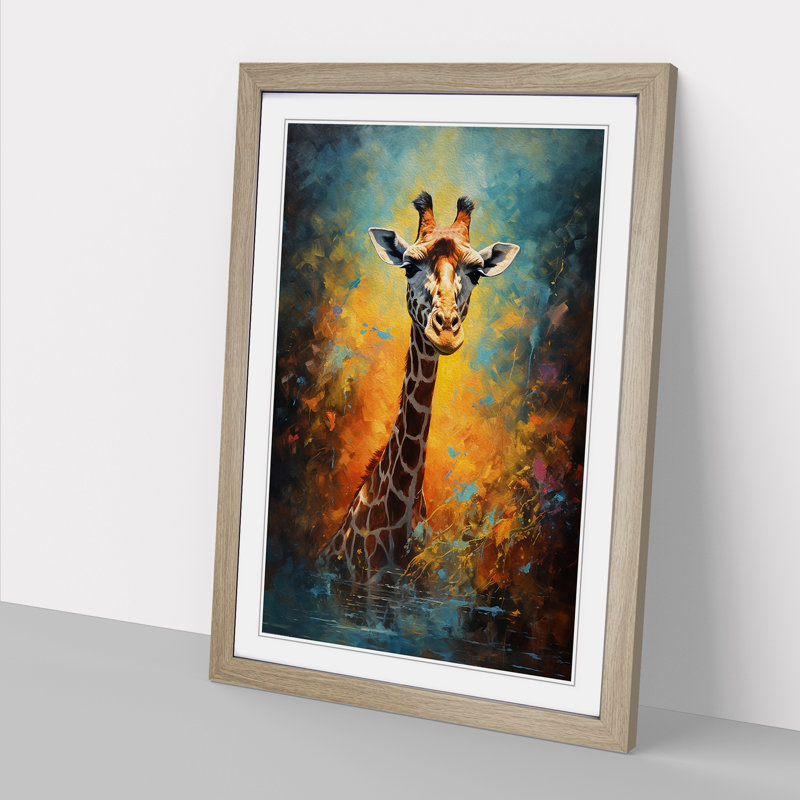 Single Picture Frame Print on Wood, Oak Framed, 34cm H x 25cm W