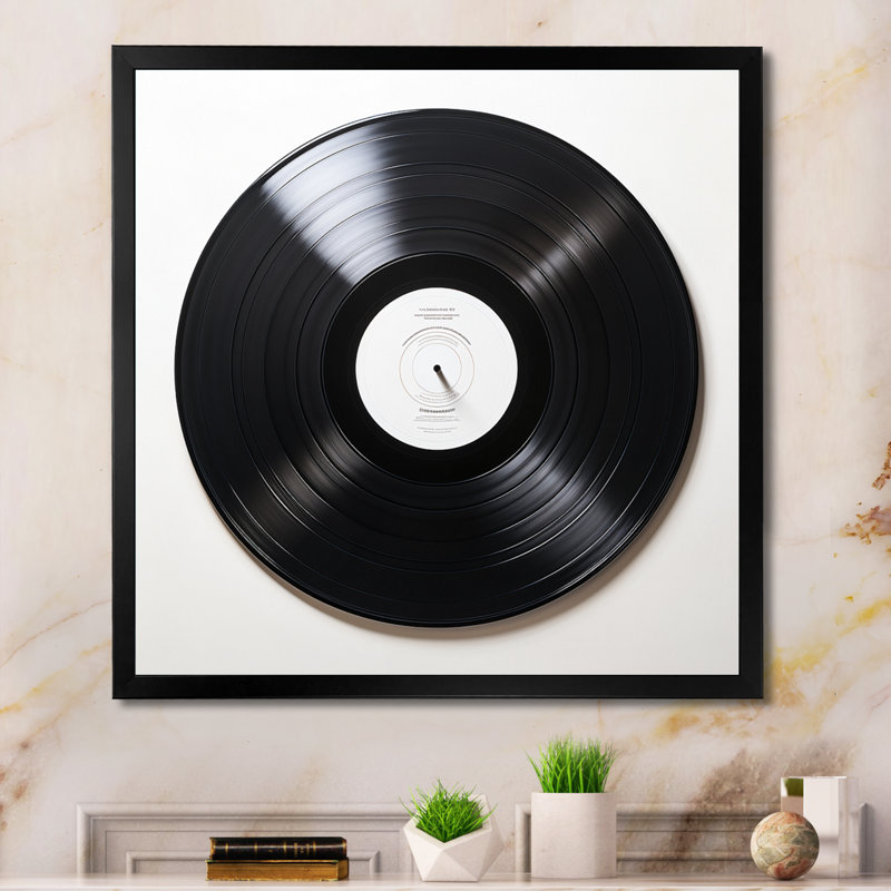 Disque vinyle, vinyle Serenade I - Vinyle, art mural, H 30 po x l 30 po x P 1 po, Cadre photo unique, Noir