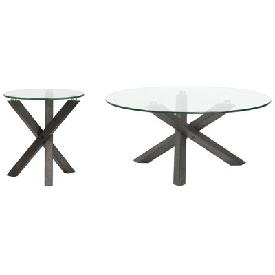 Table basse ronde avec table d'appoint