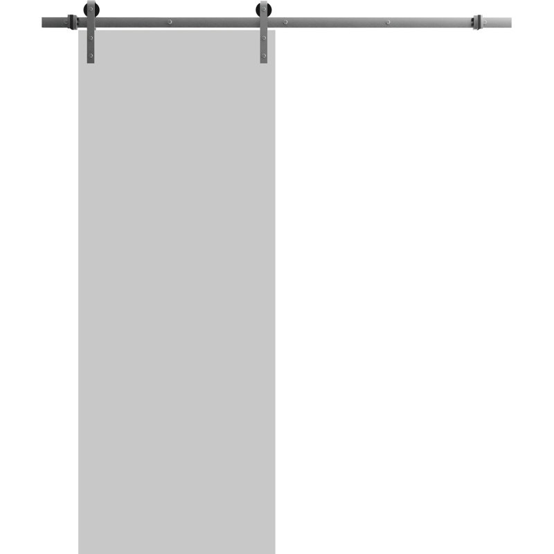 Porte de grange en bois lambrissé sans trousse de quincaillerie d’installation, 30 po x 80 po, Gris mat