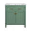 Meuble-lavabo de 30 pouces avec lavabo en céramique, armoire de salle de bain simple verte moderne avec 2 portes et une tablette, portes à fermeture en douceur-33352881