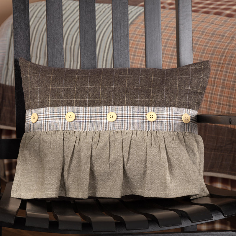 Coussin lombaire en coton à carreaux