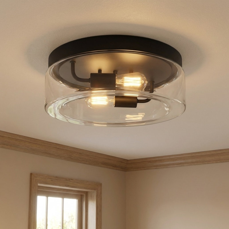 Rhett 12 Flush Mount, No, Midnight Black
