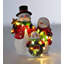 3 Piece Snowman Figurine Set with Christmas Lights