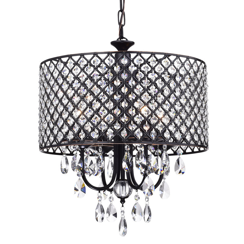 Ivonna 4 - Light Dimmable Drum Chandelier, Oil Rubbed Bronze