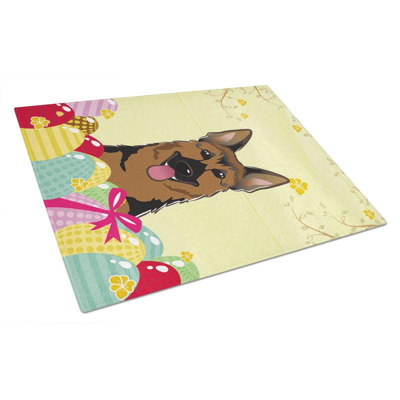 Planche à découper en verre trempé à caroline de pâques, Berger allemand