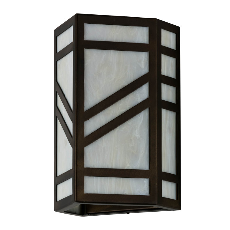 Plafonnier encastré d’extérieur 2 lumières Chandra, H 11 po x l 6,5 po x P 6,5 po, Cuivre antique, Crème Carrare Idalight