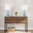 Andover Mills 14" Ceramic Bedside Table Lamps Set of 2 - Modern Ceramic Lamp with Double Gourd Vintage-Style Accent Lights for Bedroom, Living Room, or Office with LED Bulbs (Sky/White)-1023995991