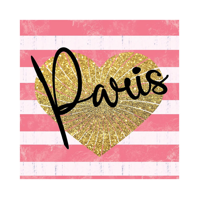 Paris Heart by Lauren Gibbons - Wrapped Canvas Print, 30.48 cm H x 30.48 cm W