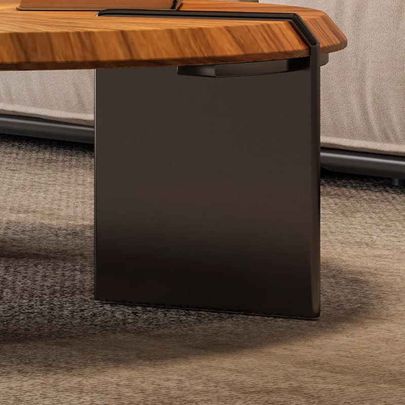 Table basse luxueuse de couleur noyer clair, H 11,81 po x L 31,49 po x l 31,49 po