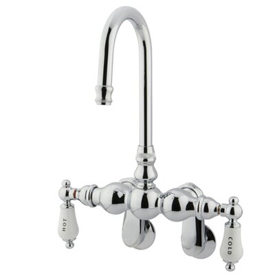 Hot Springs Double Handle Wall Mounted Clawfoot Tub Faucet -  Elements of Design, DT0821CL