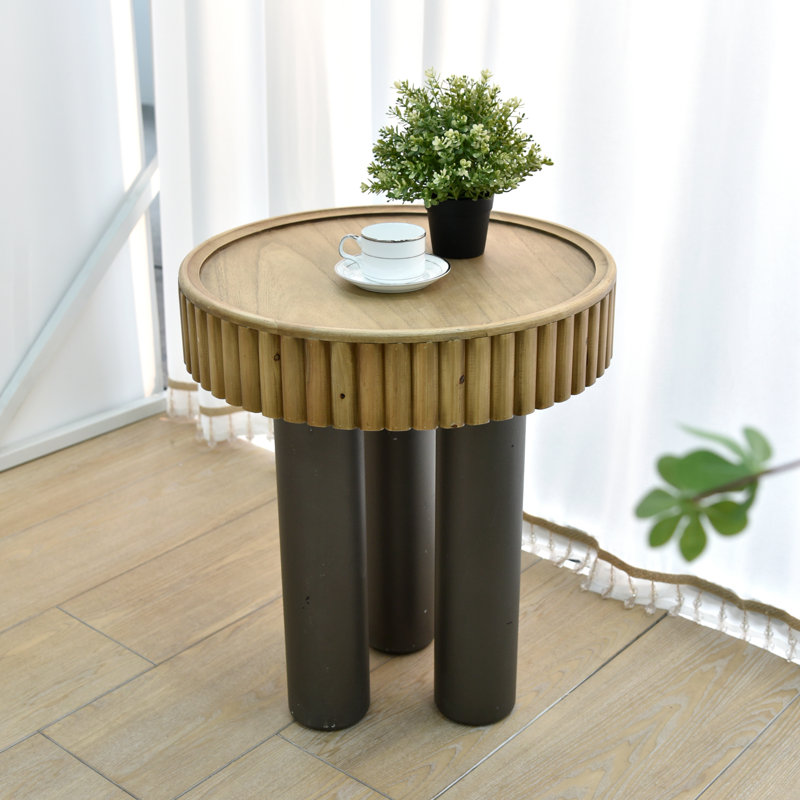 Table basse décorative en bois avec 3 pieds amovibles