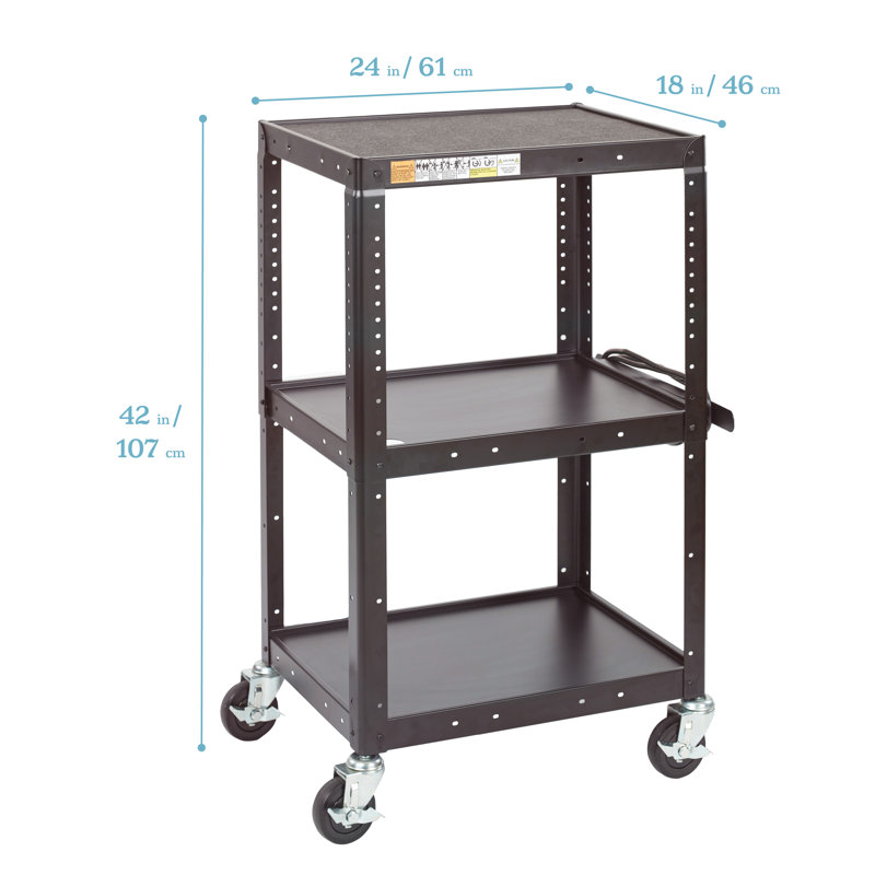 ECR4Kids AV Media Cart, Black