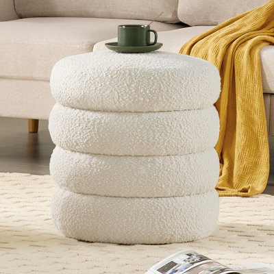 17'' Wide Boulce Round Storage Ottoman