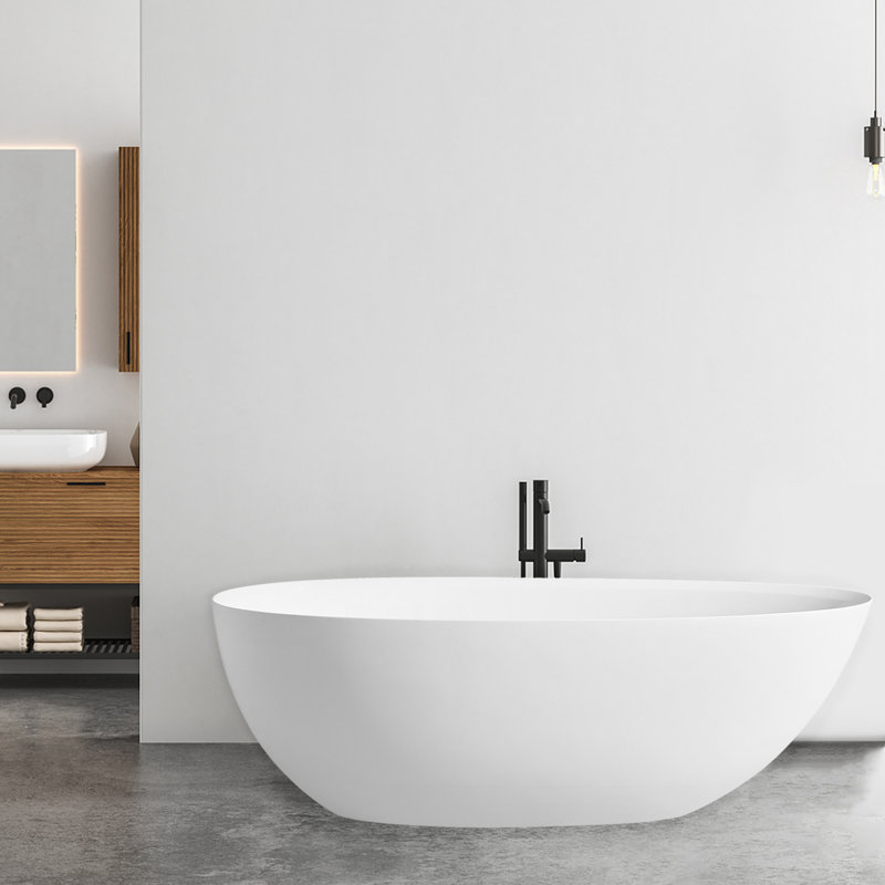 67'' x 33.5'' Freestanding Soaking Solid Surface Bathtub