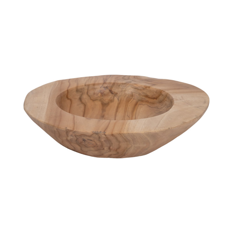 Handcrafted Earthy Paulownia Wood Decorative Bowl Set - 19.8"