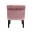 Chaise d'appoint moderne en velours rose avec pieds en bois - Bureau confortable en mousse épaisse pour la chambre à coucher-1584814202