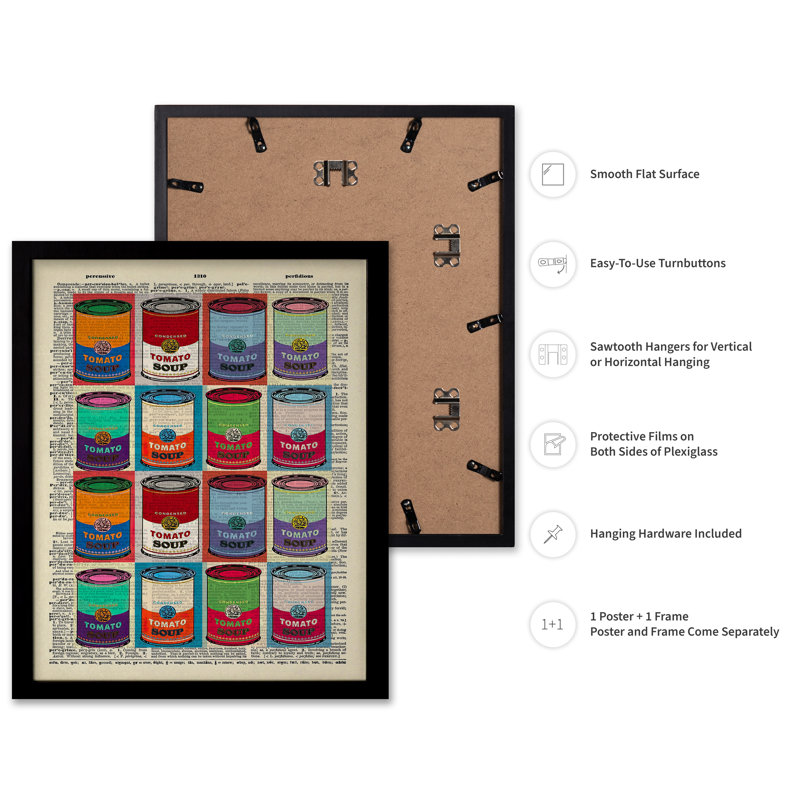 Pot de soupe Campbell's, Black Framed, Poster, 08"H x 10"W