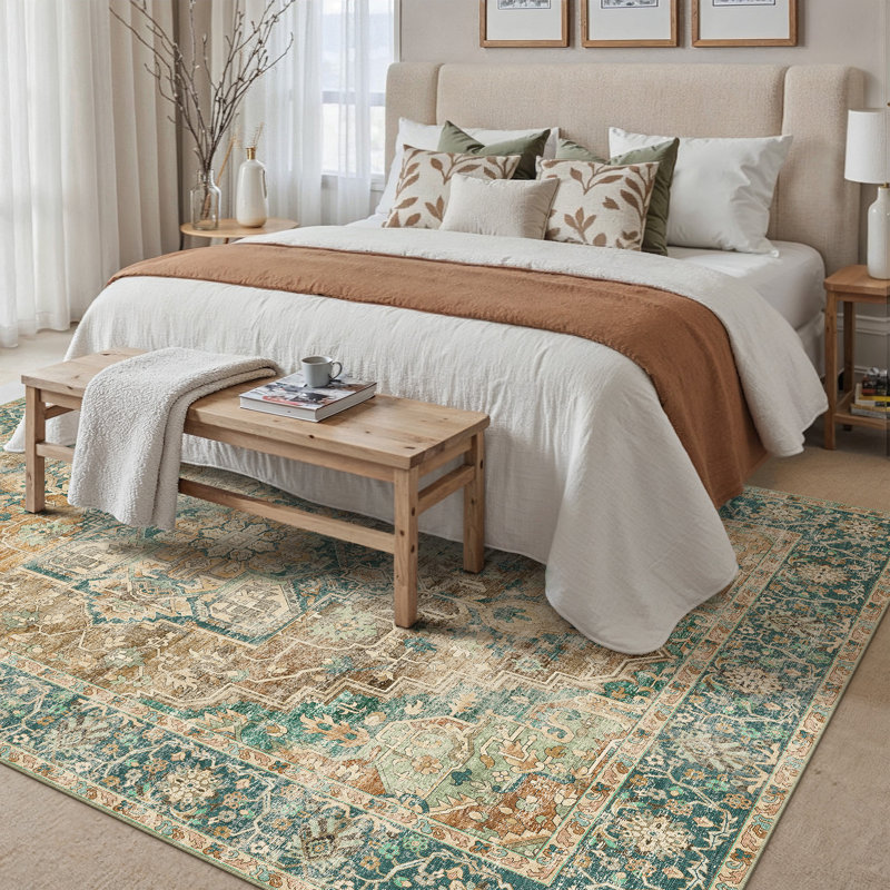 Aurel Vintage Persian Area Rug, Rectangle 5' x 7'