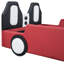 Lit simple rouge avec construction en forme de voiture de course et roues, plateforme de détente sécuritaire, conception de voiture stable et confortable-524623469