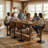 Adjustable Height Bar Stool, Swivel Upholstered Counter Stool with Bentwood, Barstool with Footrest-1430293740
