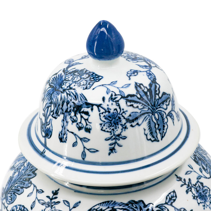 Pot à gingembre en porcelaine bleu-blanc Brady, 17.9"