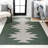 Katriel Minimalist Geometric Machine-Washable Dark Green/Light Gray Rug-610079111
